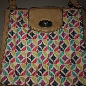 Beautiful Fossil crossbody leather purse.